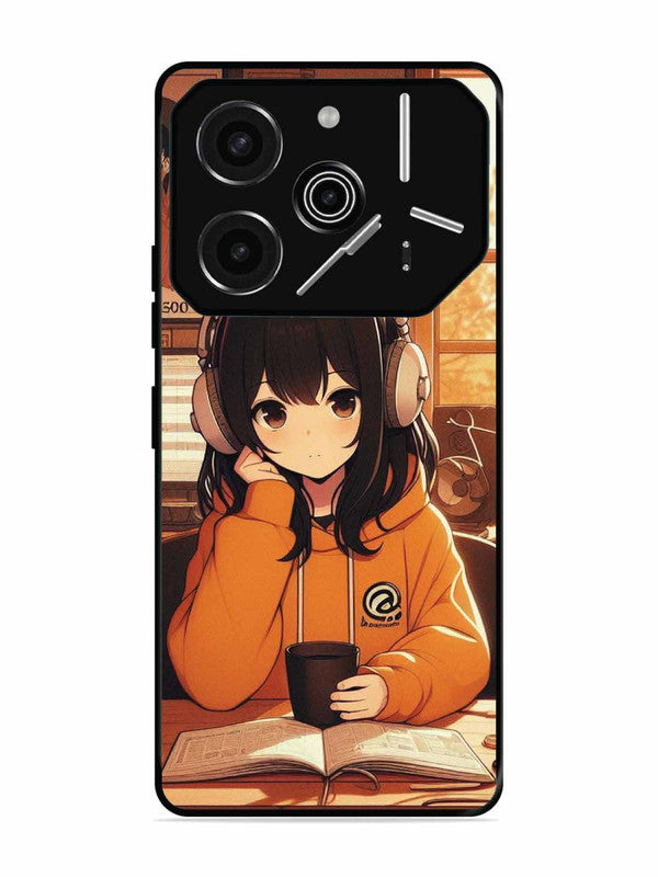 Tecno Pova 6 Pro 5G Cute Girl listening Music