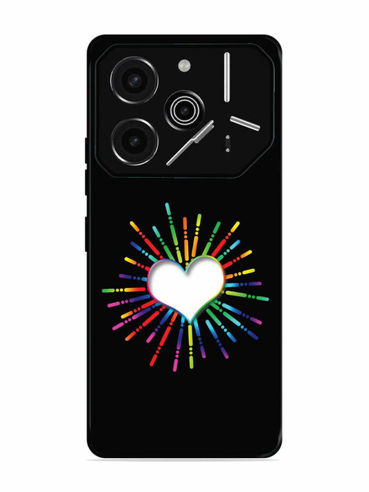Tecno Pova 6 Pro 5G Colourful Heart on Black