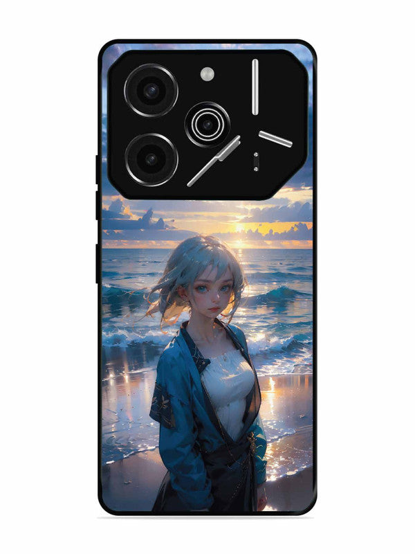 Tecno Pova 6 Pro 5G Anime Girl Beach Ocean Waves