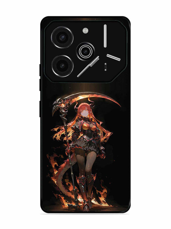 Tecno Pova 6 Pro 5G anime-girl-sycthe-red-hair-horn