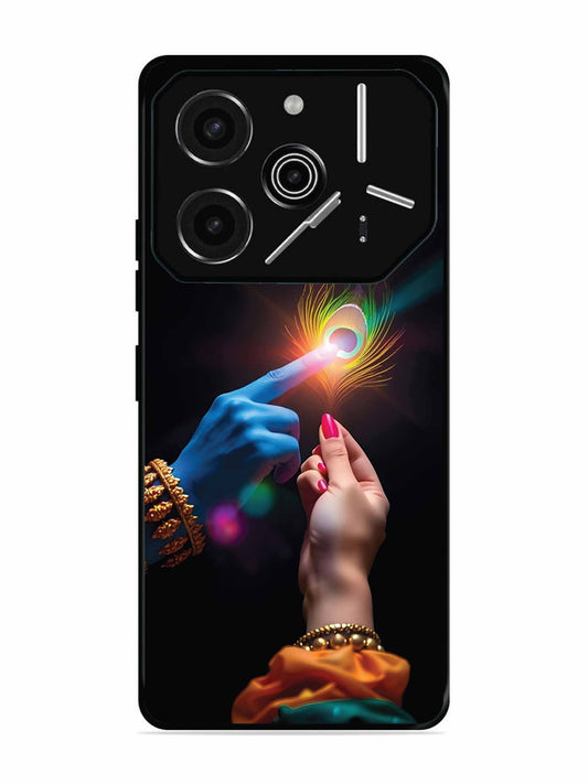 Tecno Pova 6 Pro 5G Radha Krishna touching feather