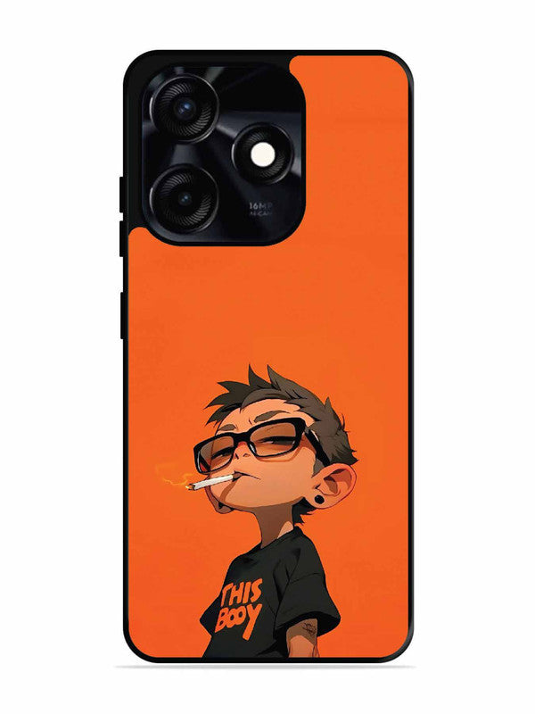 Tecno Spark 10C Vibrant Orange Attitude Cartoon