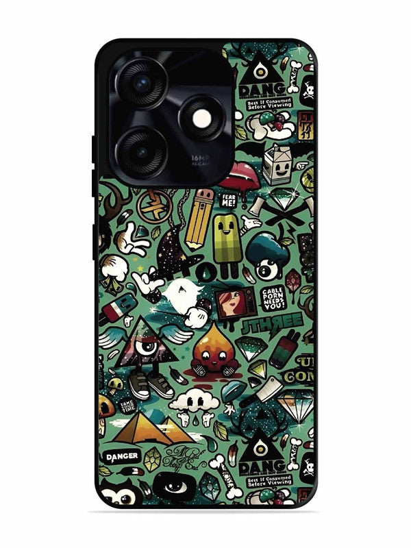 Tecno Spark 10C Pop Art Doodle Graffiti Collage