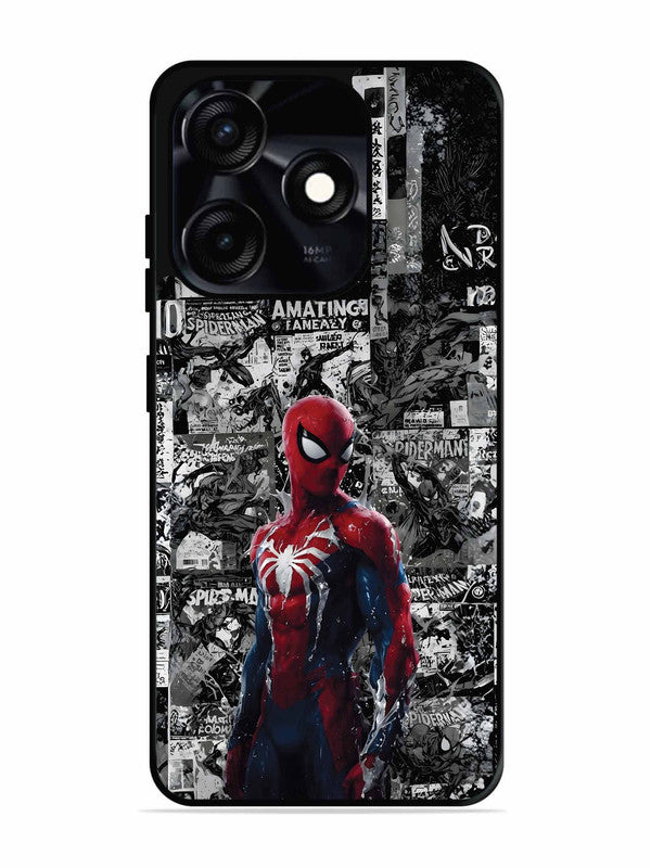 Tecno Spark 10C Spiderman Highlighted on News Paper