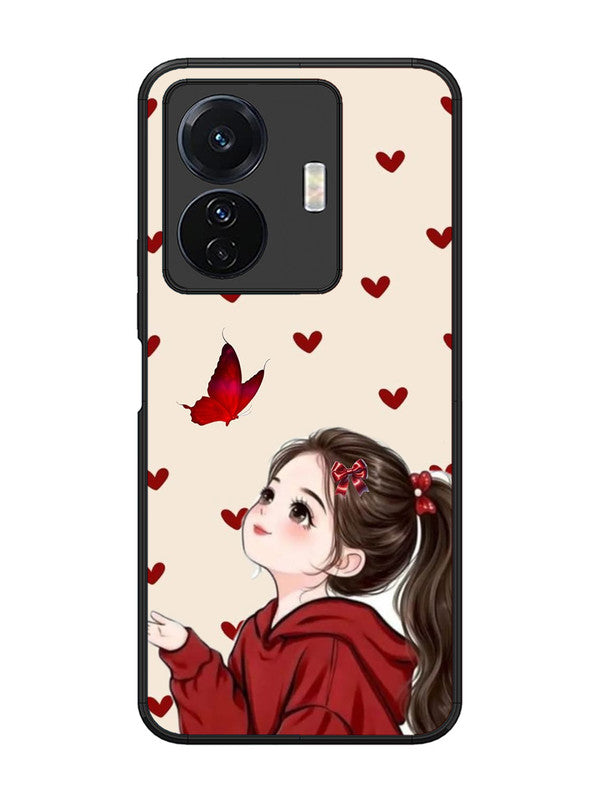 Vivo T1 Pro Beautiful girl with red butterfly