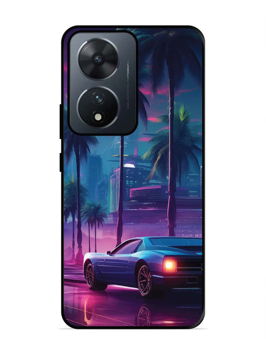Vivo T2 5G sunset-sports-car-city-palm-trees