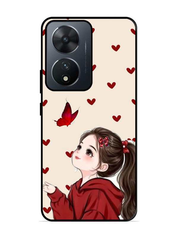 Vivo T2 Beautiful girl with red butterfly
