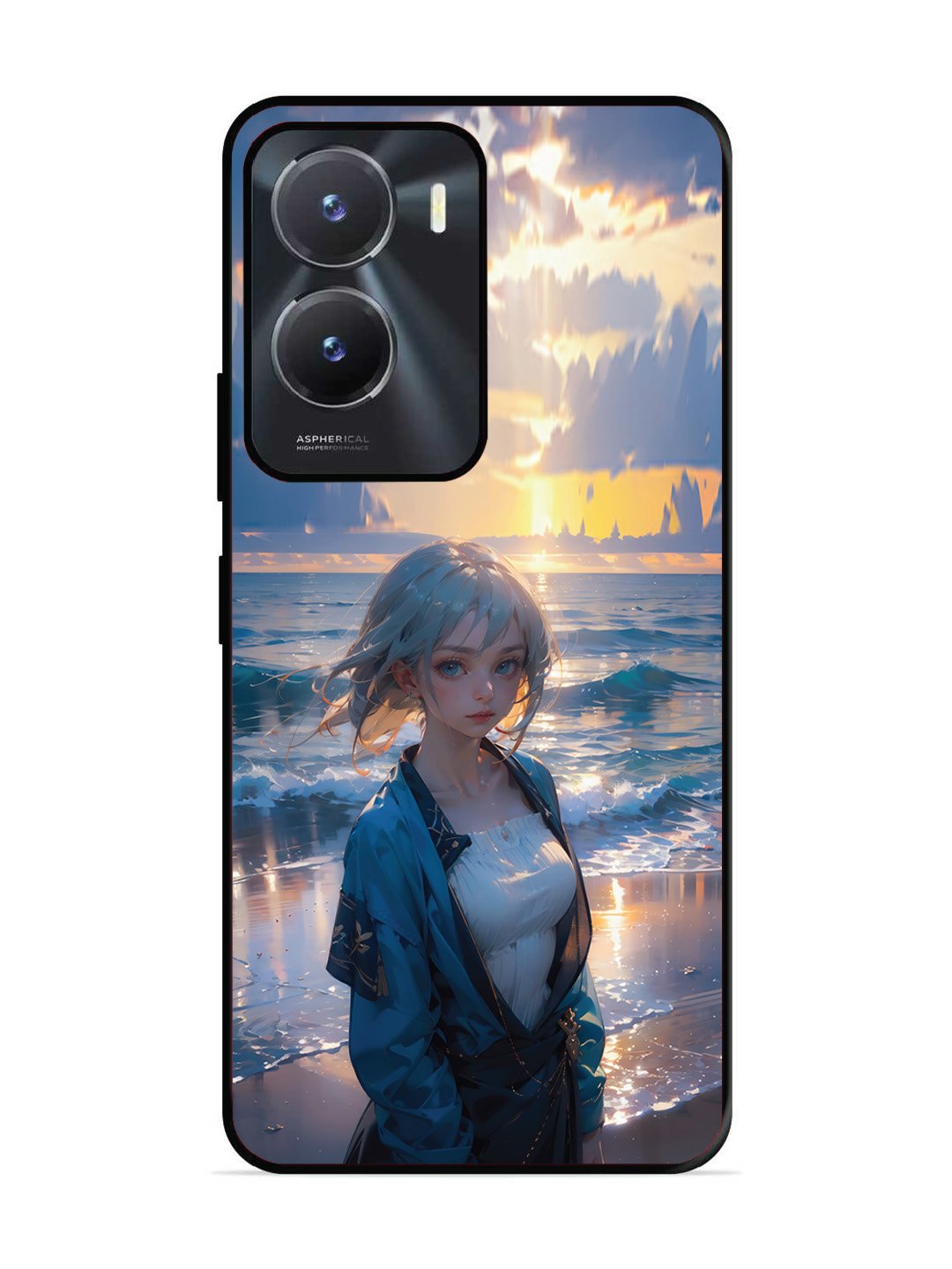 Vivo T2x 5g Anime Girl Beach Ocean Waves