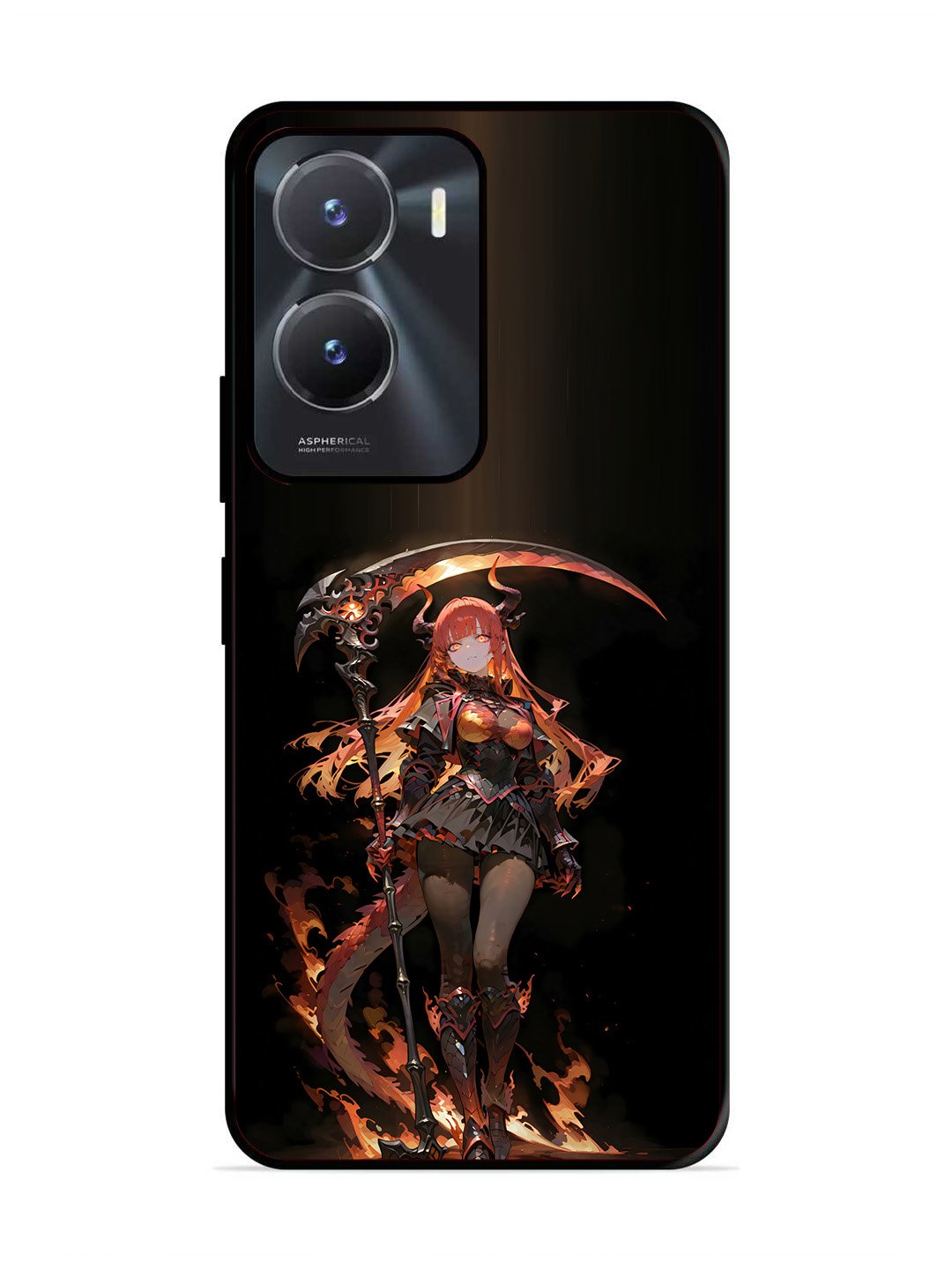 Vivo T2x 5g anime-girl-sycthe-red-hair-horn