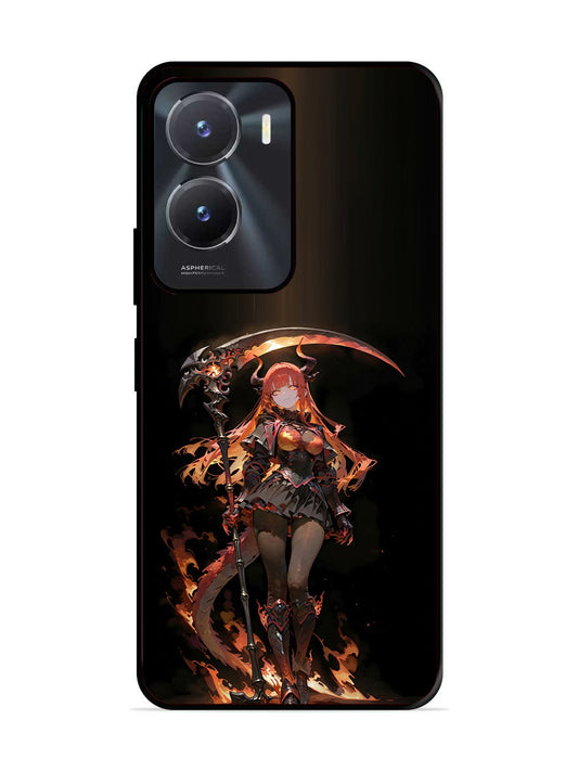 Vivo T2x 5g anime-girl-sycthe-red-hair-horn