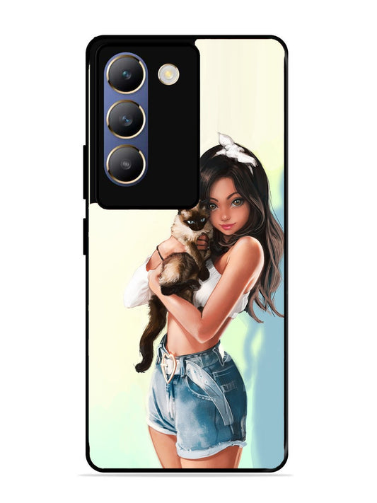 Vivo T3 5G Cute Girl with Cat