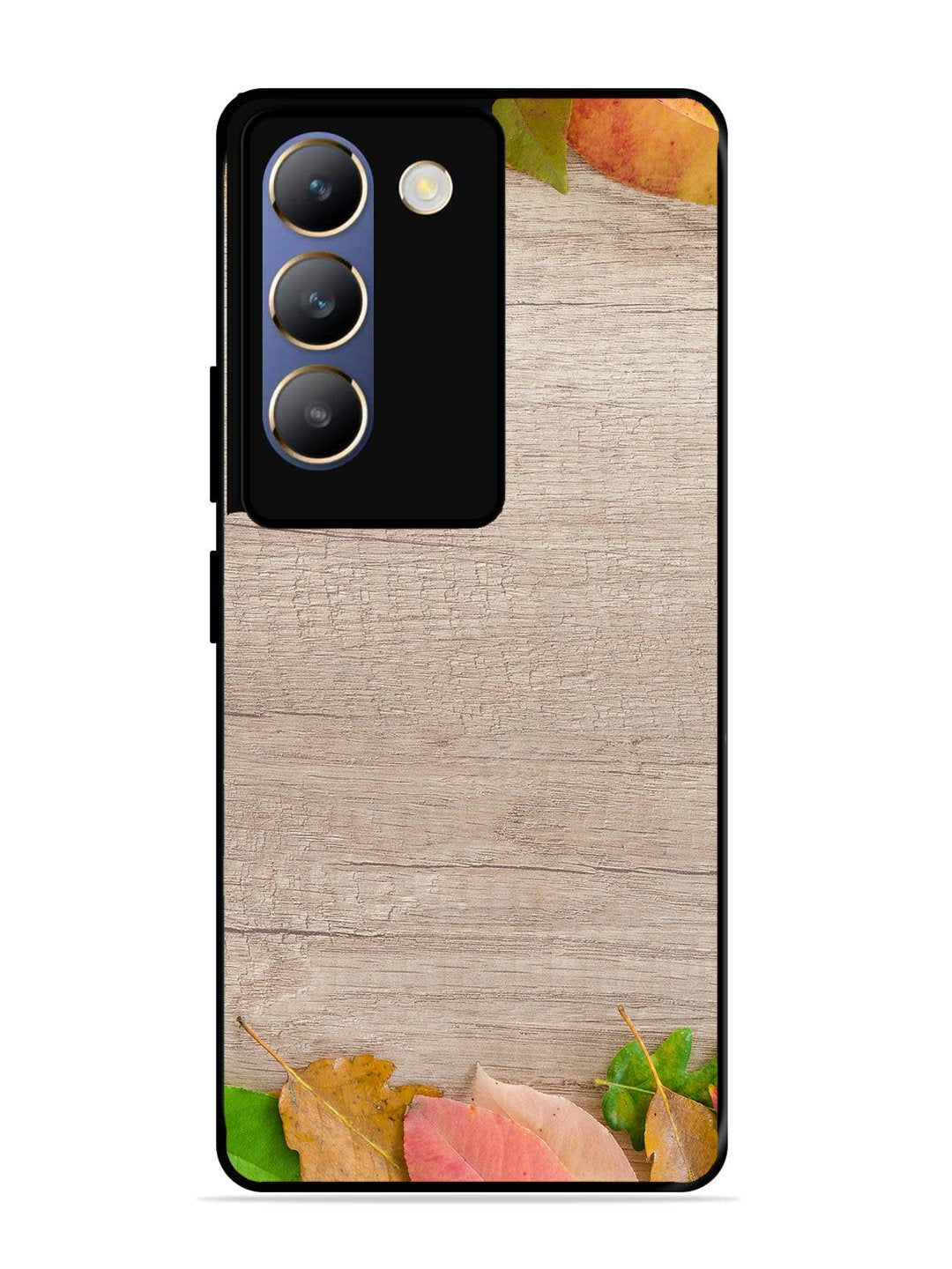 Vivo T3 5G Autumn Leafs On Wooden Table
