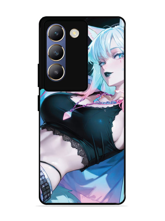 Vivo Y200E anime girl fox headpohone white Hair