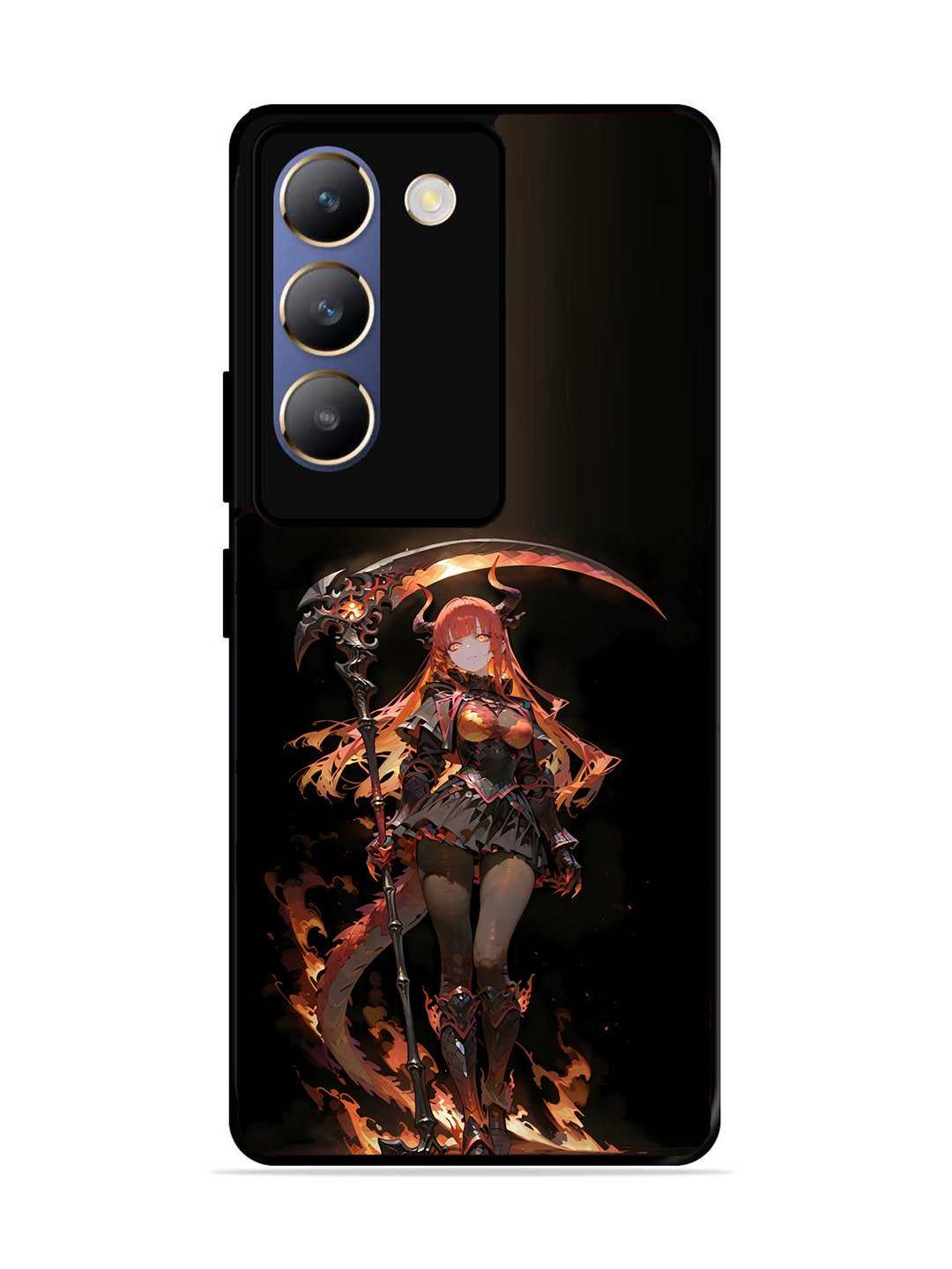 Vivo Y200E anime-girl-sycthe-red-hair-horn