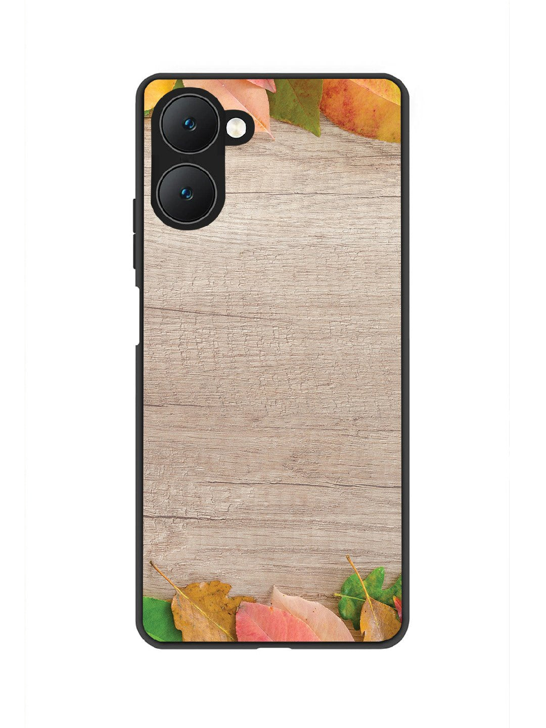 vivo T3 Lite 5G Autumn Leafs On Wooden Table