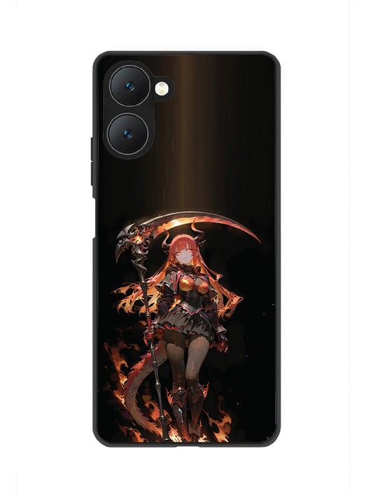 Vivo Y18 5G anime-girl-sycthe-red-hair-horn