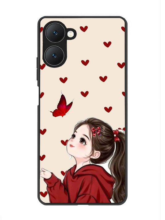 Vivo T3 Lite 5G Beautiful girl with red butterfly