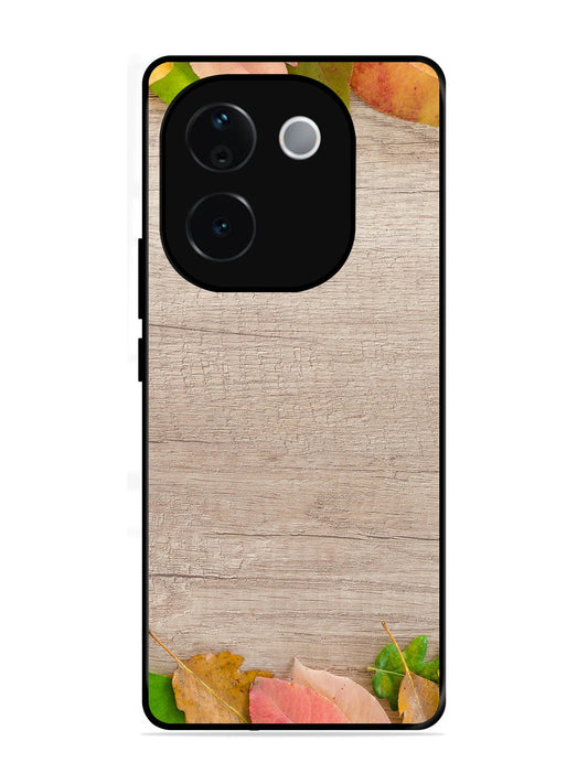 vivo T3 Pro 5G Autumn Leafs On Wooden Table