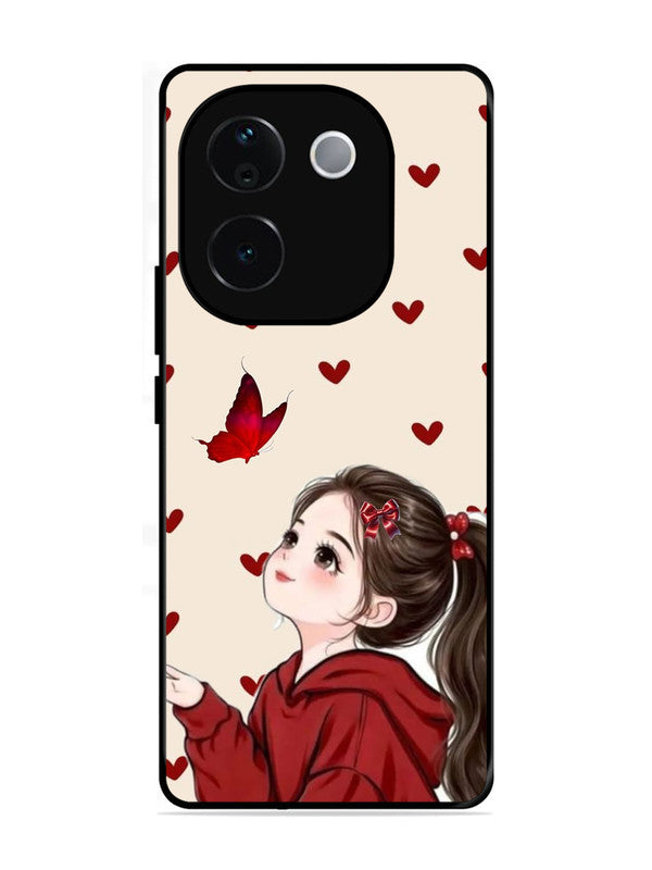 Vivo T3 Pro 5G Beautiful girl with red butterfly