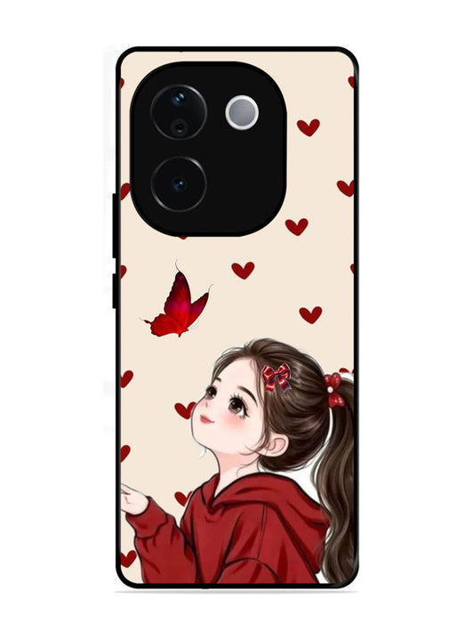 Vivo T3 Pro 5G Beautiful girl with red butterfly