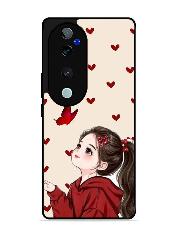 Vivo T3 Ultra Beautiful girl with red butterfly