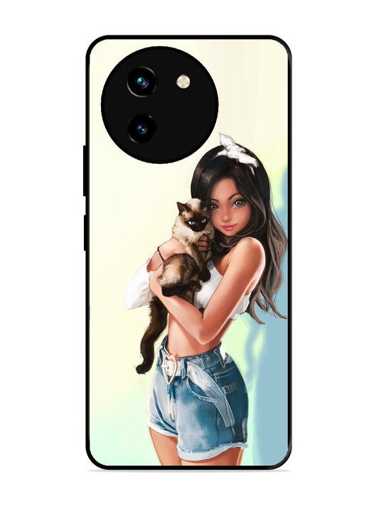 Vivo T3x 5G Cute Girl with Cat