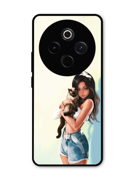 Vivo T4 5G Cute Girl with Cat