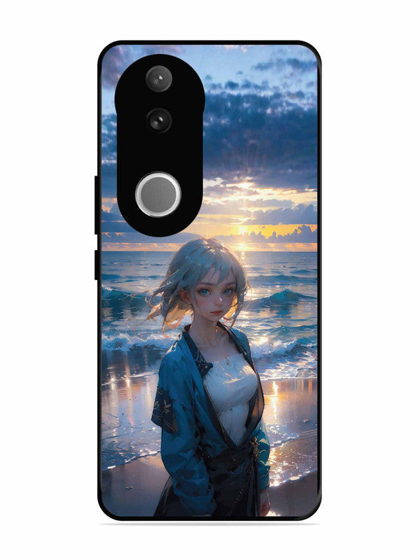 Vivo T4R Anime Girl Beach Ocean Waves