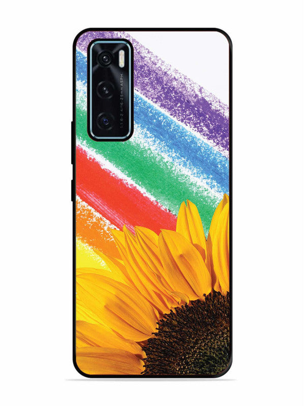 Vivo V20 SE Sunflower on Colourful Lines