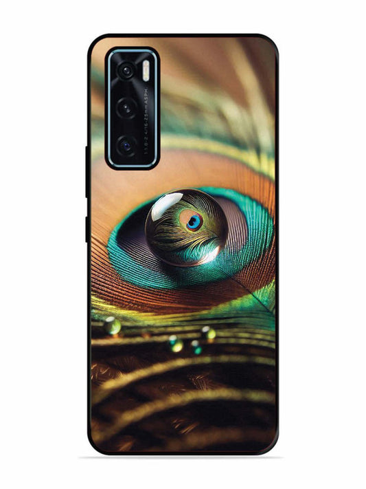 Vivo V20 SE Water Drop On Peacock Feather
