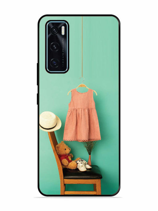 Vivo V20 SE Trendy dress for girl near toy bear