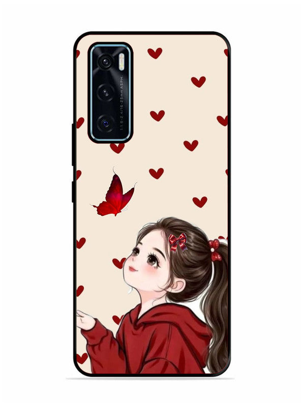 Vivo V20 SE Beautiful girl with red butterfly