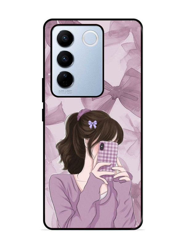 Vivo V27 5G Pinky Girl taking selfie
