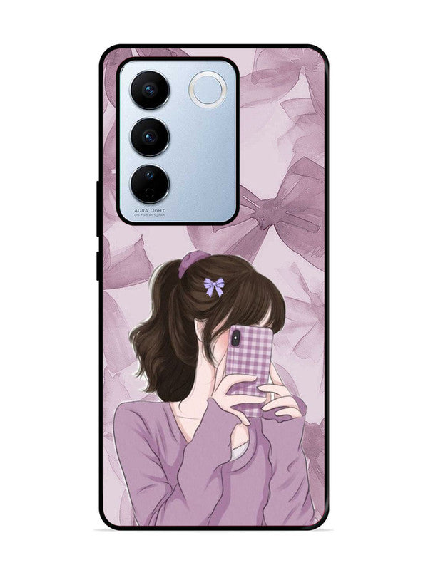 Vivo V27 Pro 5G Pinky Girl taking selfie