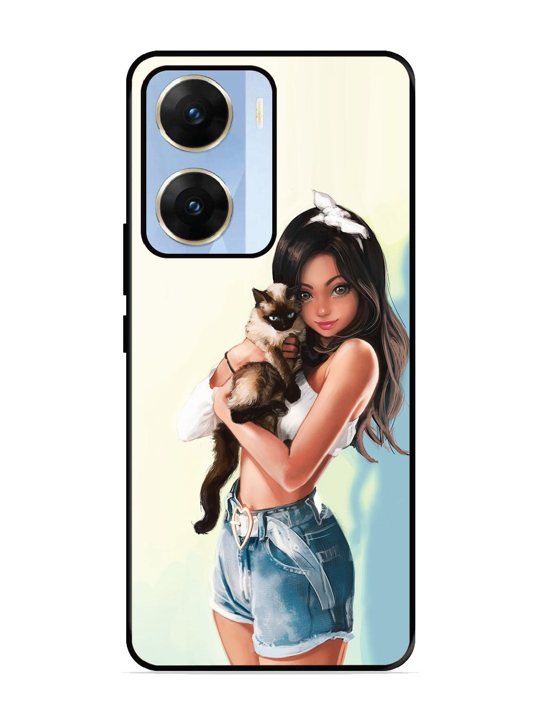 vivo v29e 5g Cute Girl with Cat