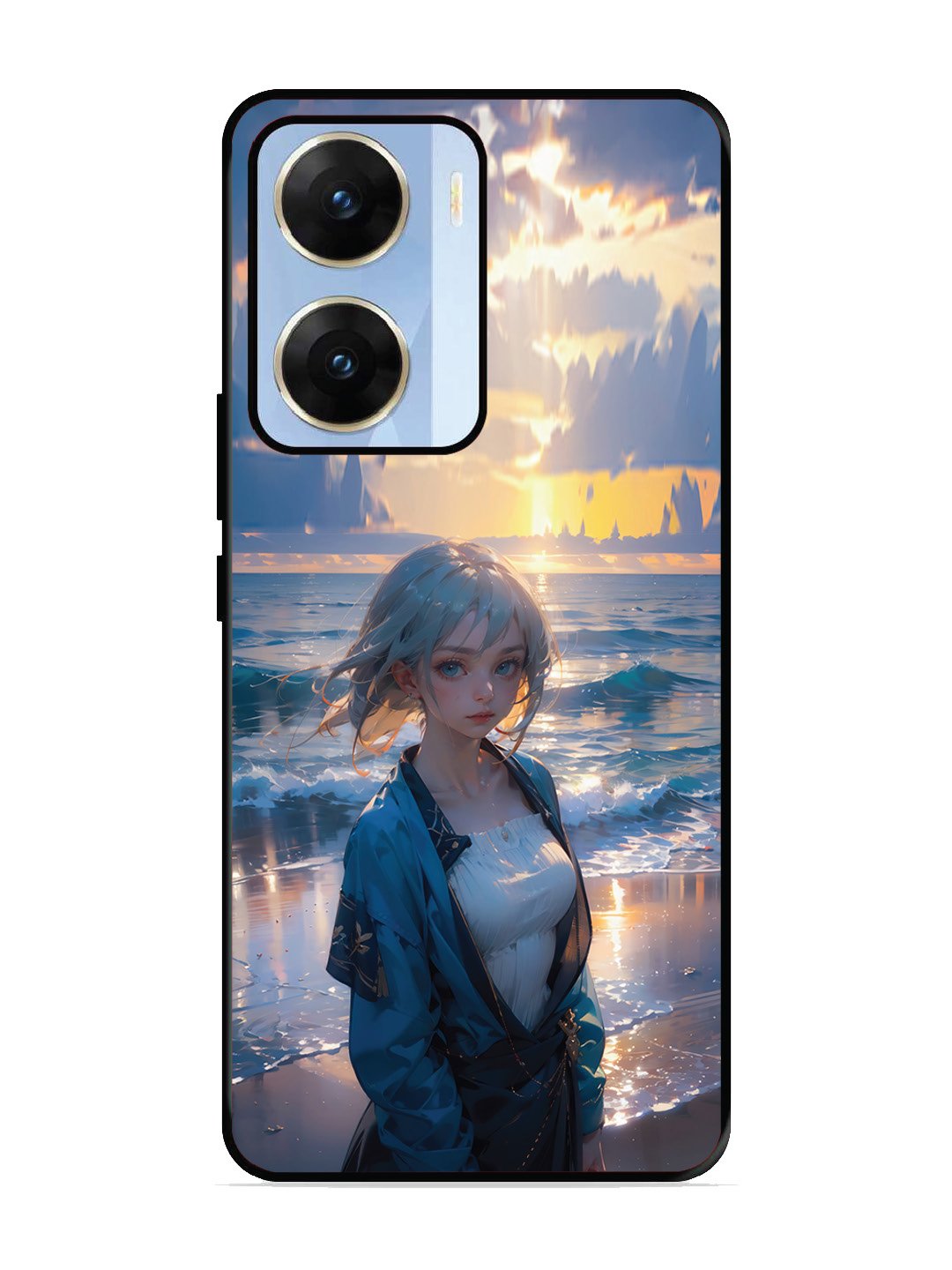 vivo v29e 5g Anime Girl Beach Ocean Waves