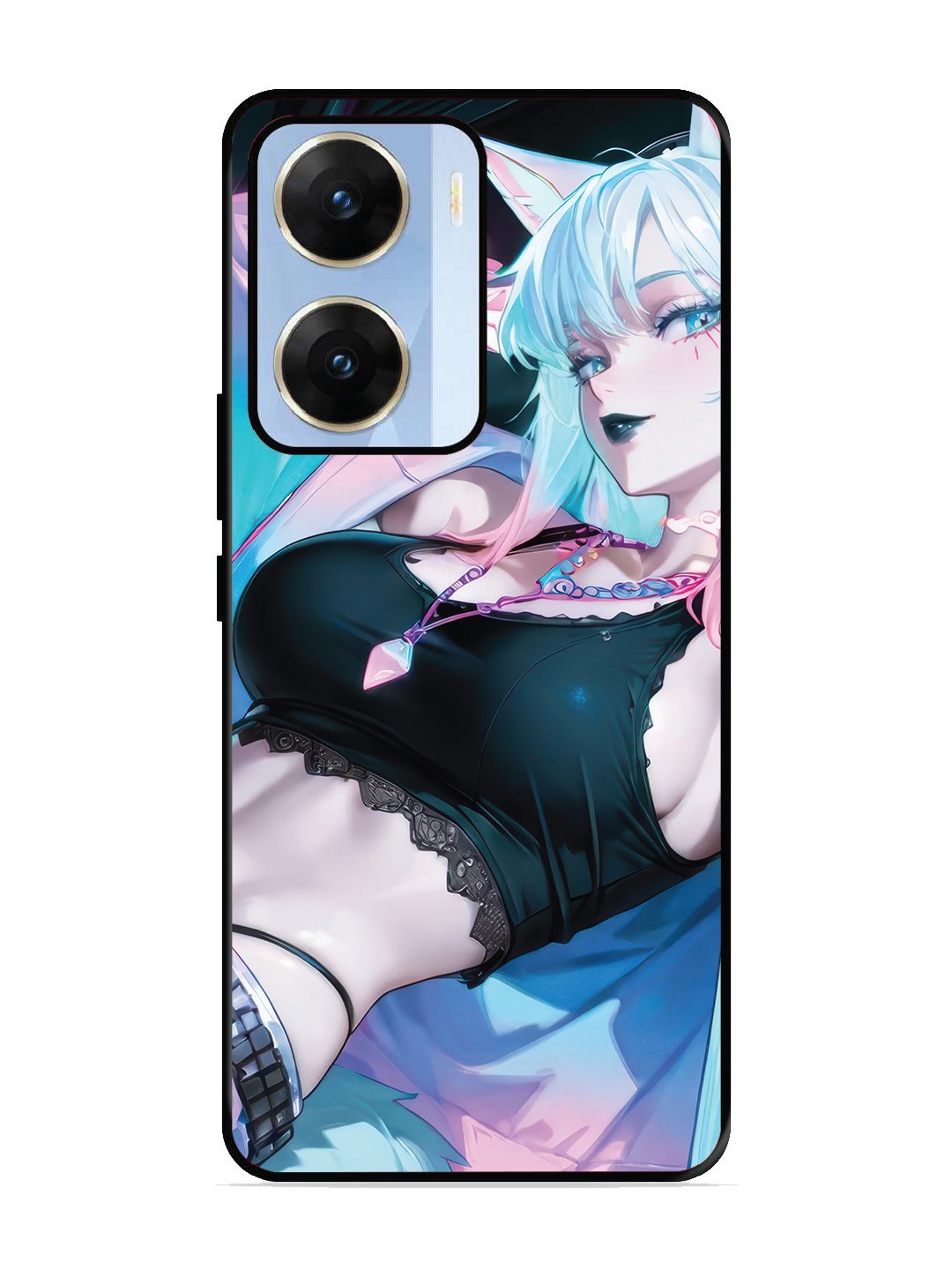 vivo v29e 5g anime girl fox headpohone white Hair