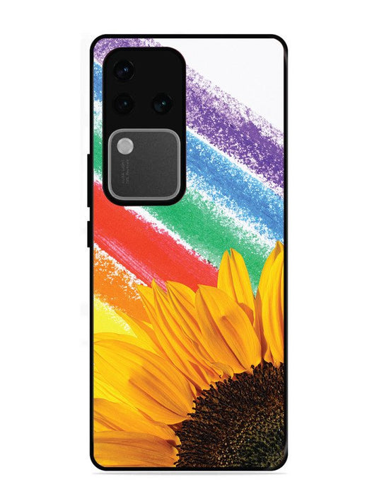 vivo v30 pro 5g Sunflower on Colourful Lines