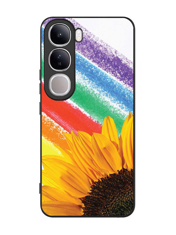 Vivo V40 Lite | 2D Metal | Sunflower on Colourful Lines | VI-V40L-117