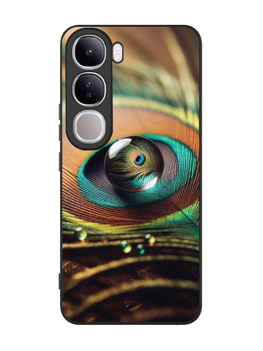 Vivo V40 Lite Water Drop On Peacock Feather