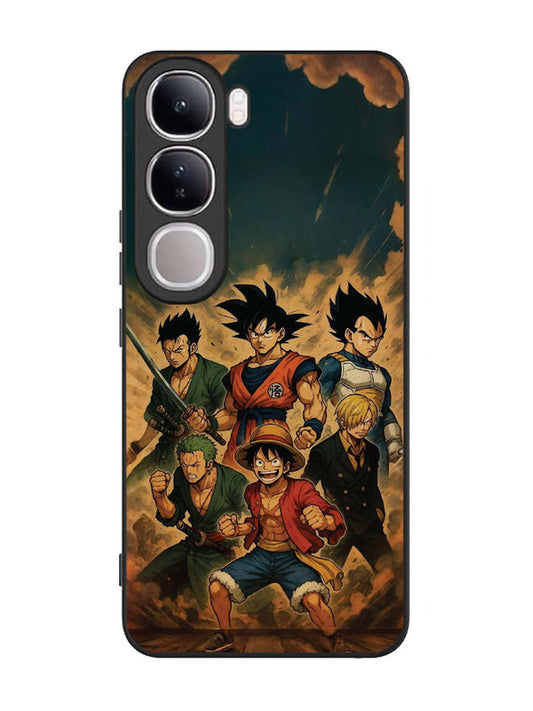 Vivo V40 Lite OnePiece n Dragon Ball Z in one team