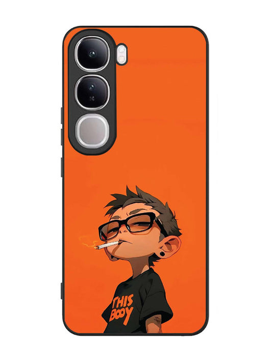 Vivo V40 Lite Vibrant Orange Attitude Cartoon