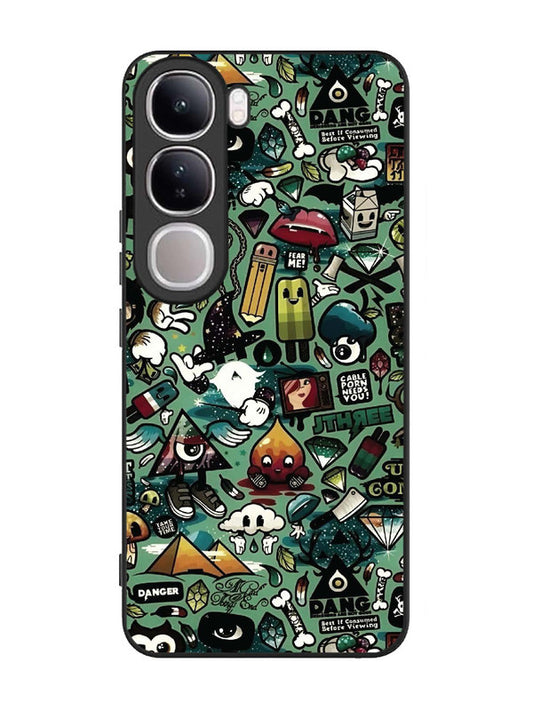 Vivo V40 Lite Pop Art Doodle Graffiti Collage