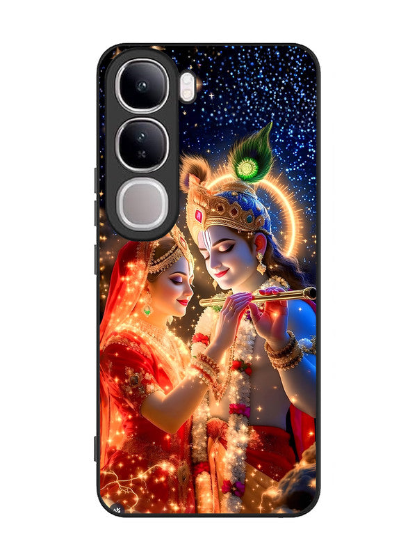 Vivo V40 Lite Radha Krishna posing with flute