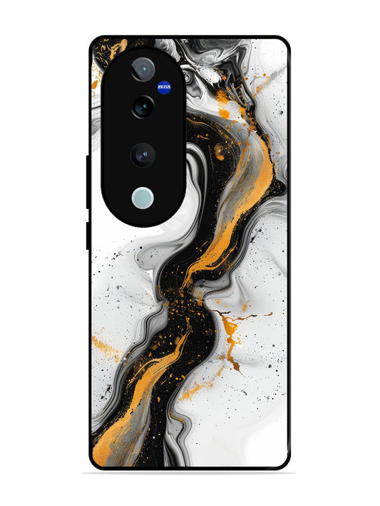 vivo T3 Ultra Black And Golden Marble Essence