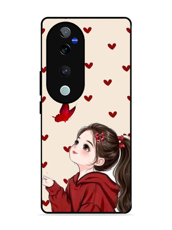 Vivo V40 Pro Beautiful girl with red butterfly