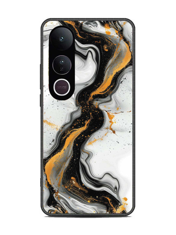 Vivo V50 Lite Black And Golden Marble Essence