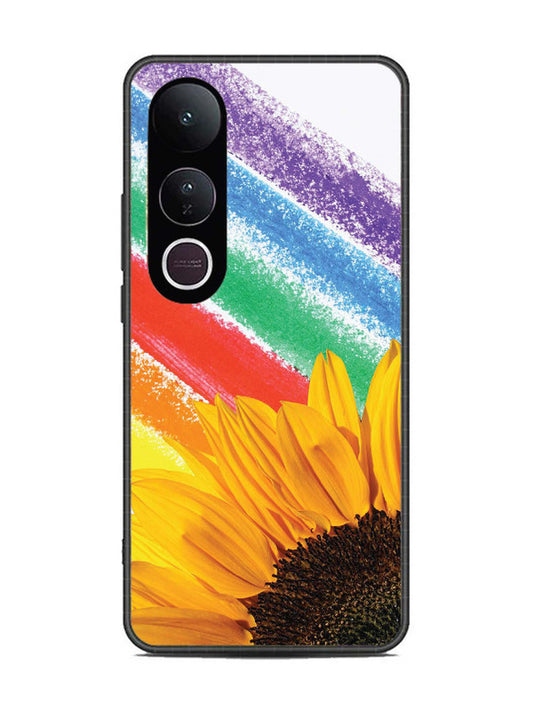 Vivo V50 Lite Sunflower on Colourful Lines