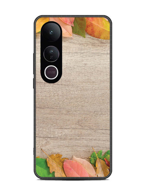 Vivo V50 Lite Autumn Leafs On Wooden Table