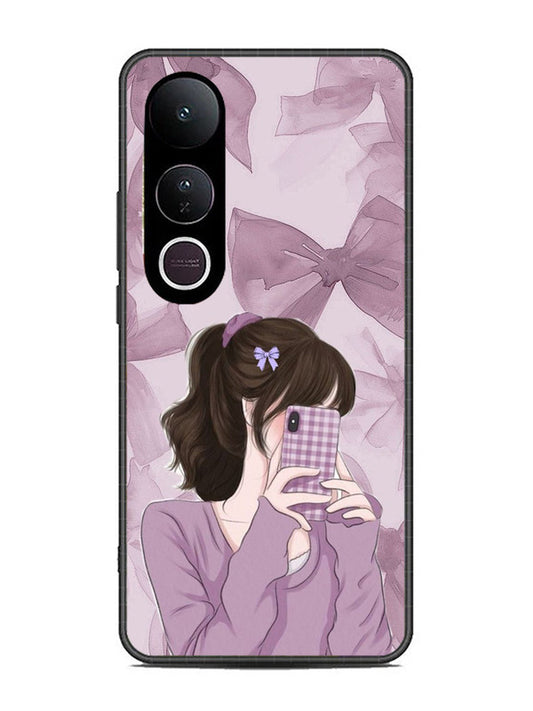 Vivo V50 Lite Pinky Girl taking selfie